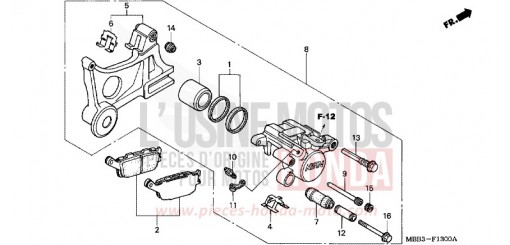 REAR BRAKE CALIPER VTR1000F3 de 2003
